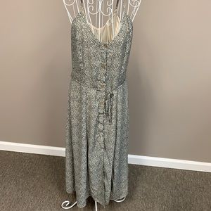 Pattern button down dress